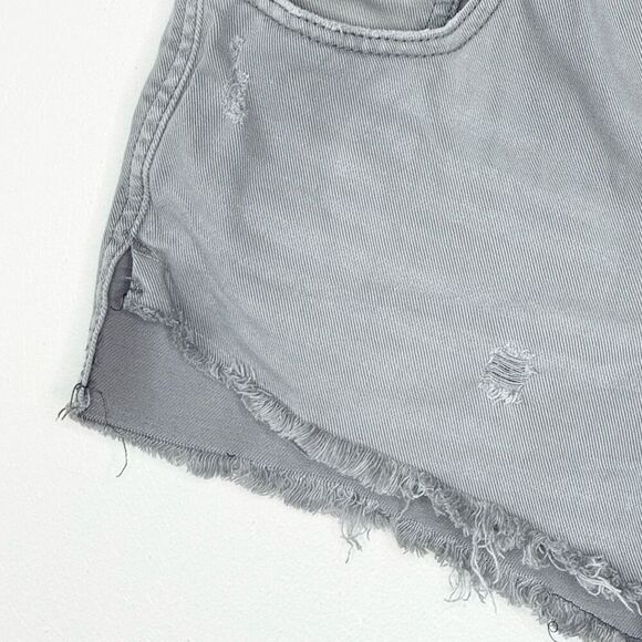 Free People Slate Blue Button Fly Cut Off Shorts - Women’s US 27 - Picture 3 of 10